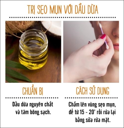 Với đặc tính kháng khuẩn dầu dừa giúp trị mụn nhanh chóng